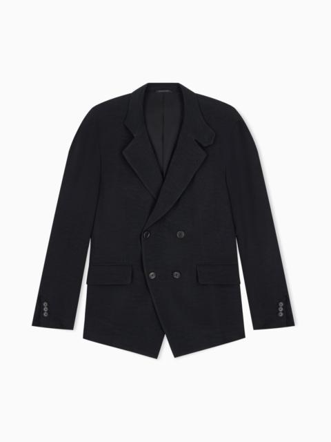 GIORGIO ARMANI BLAZER REGULAR FIT IN CUPRO WITH A WAVY BLEACHED FINISH