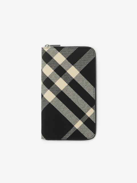 Burberry Large Check Zip Wallet