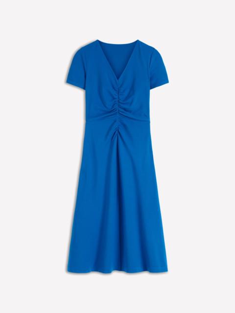 BODEN Una Ruched Front Ponte Dress-Kingfisher Blue