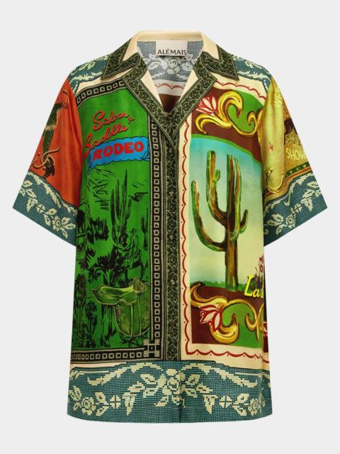 ALÉMAIS Ace Silk Button-Front Shirt