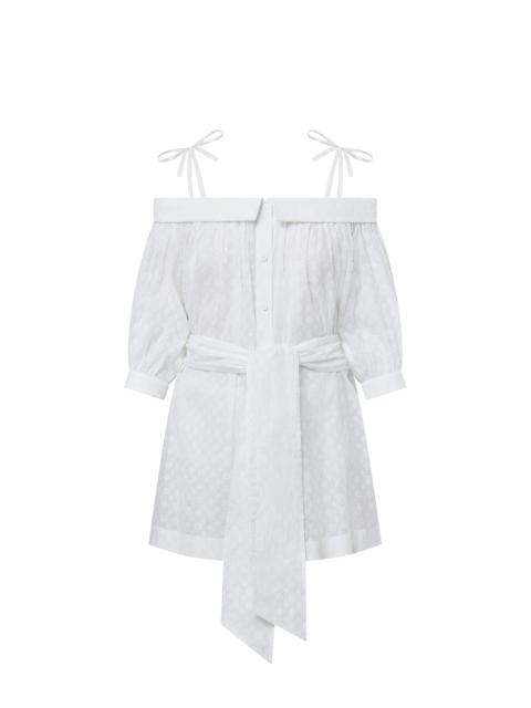Louis Vuitton Monogram Fil Coupé Off-The-Shoulder Shirt Dress
