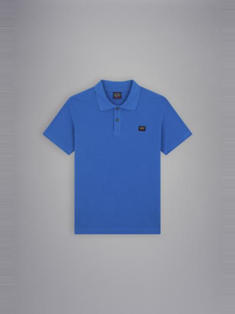 Paul & Shark COTTON PIQUÉ POLO SHIRT WITH ICONIC BADGE