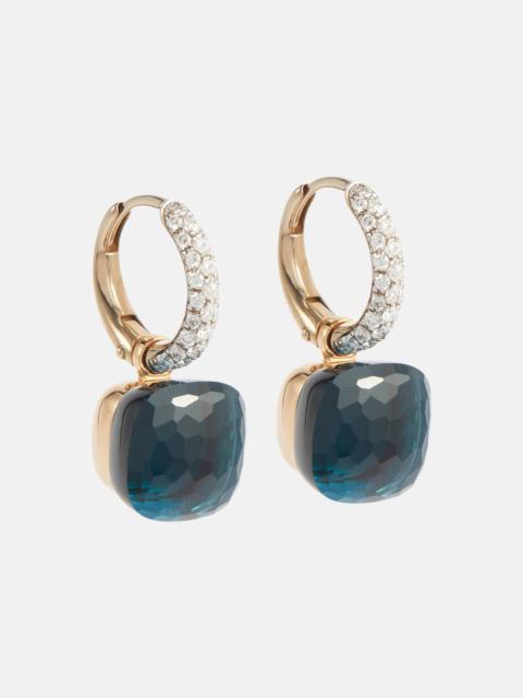Pomellato Nudo Classic 18kt gold earrings with topaz and diamonds
