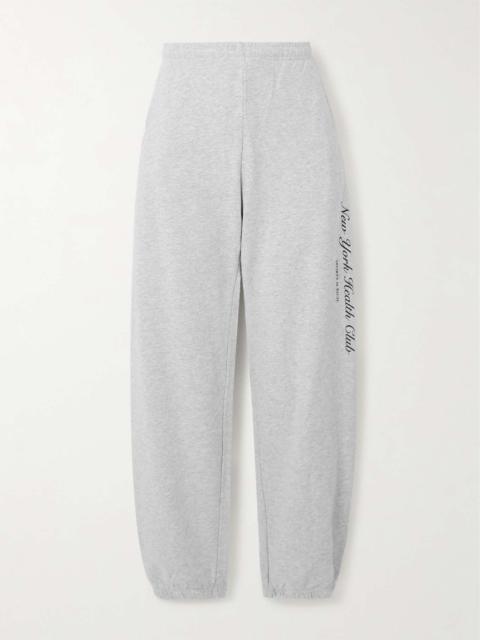 Sporty & Rich Ivy League printed cotton-blend jersey track pants Gray