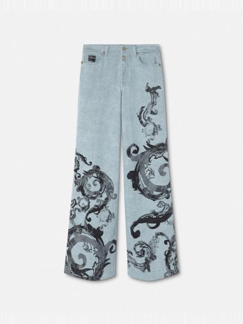 VERSACE JEANS COUTURE Watercolor Couture Flared Jeans