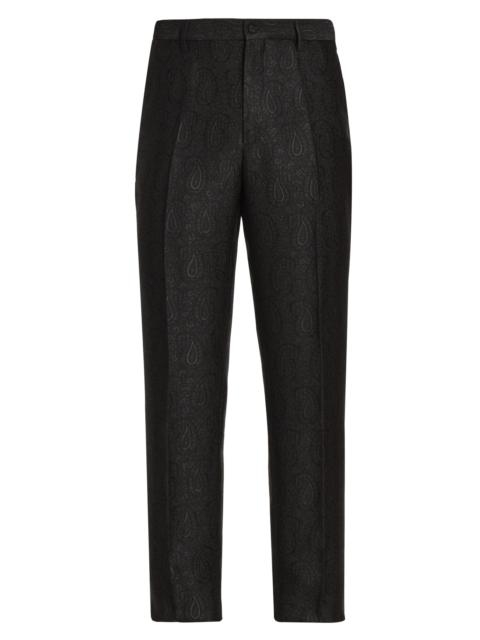 Etro Men's Roma All-Over Paisley Evening Trousers - Black