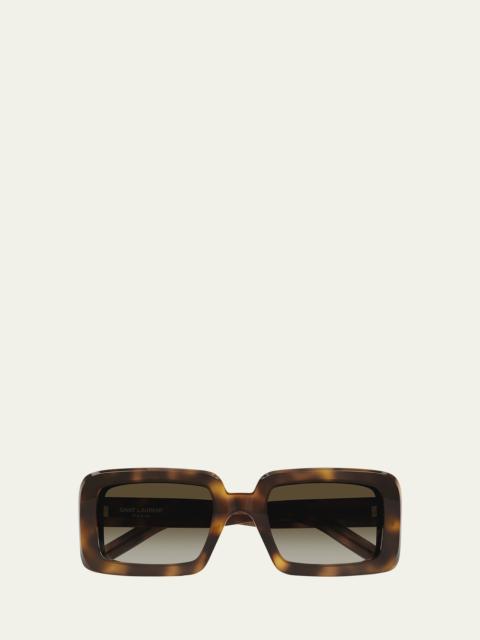 SAINT LAURENT Acetate Rectangle Sunglasses