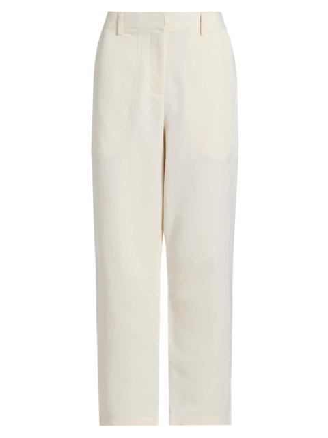 TWP Women's Jetties Beach Flat Front Ankle Pants - Bone