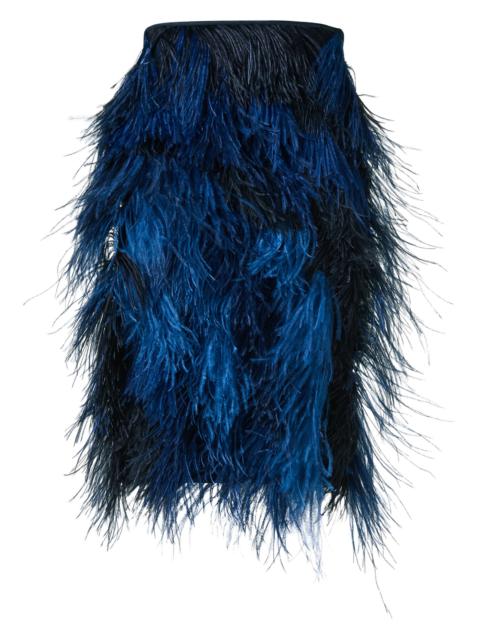 AKRIS Women's Cyanotype Feather Pencil Skirt - Navy Royal