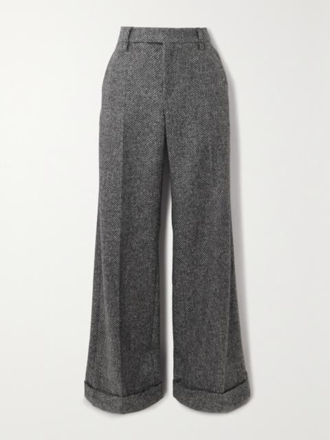 Brunello Cucinelli Herringbone Woven Wide-leg Pants