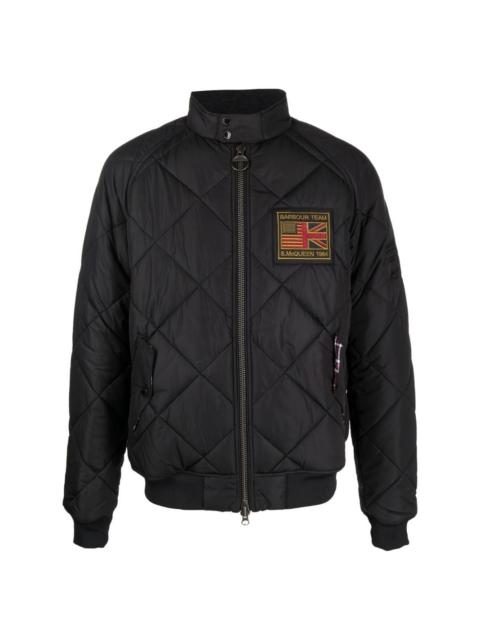 logo-patch quilted jacket