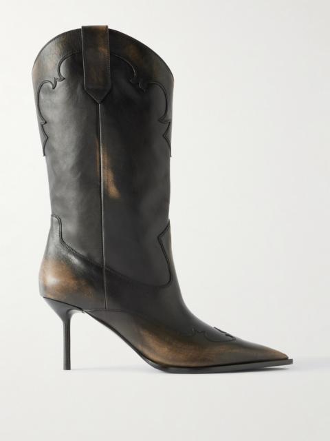 PARIS TEXAS Lidia Embroidered Leather Ankle Boots