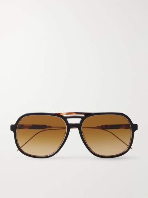 Brunello Cucinelli Aviator-style Acetate And Gold-tone Sunglasses