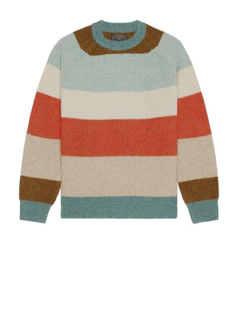 BEAMS PLUS Crew Multi Stripe 5g Sweater
