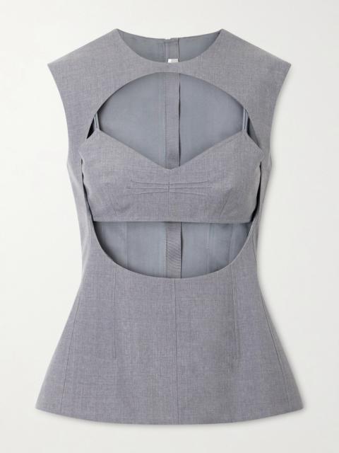 Jil Sander Cut-out Layered Wool Blouse