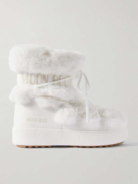 MOON BOOT LTrack Monaco faux fur-trimmed shell and faux leather snow boots White