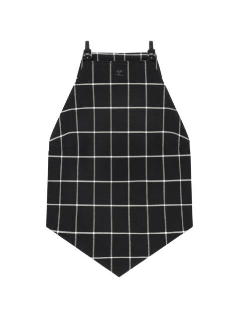 courrèges halterneck checked tank top