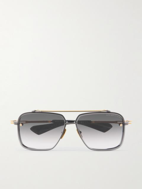 DITA Mach-Six Aviator-Style Gold-Tone and Rhodium Sunglasses