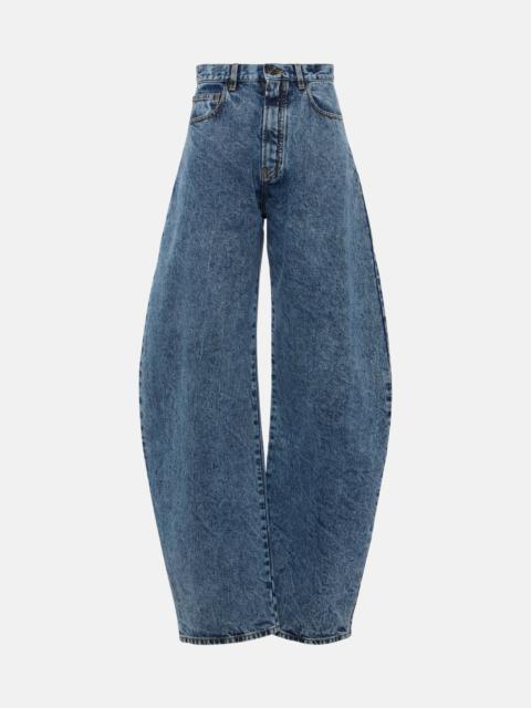 High-rise barrel-leg jeans