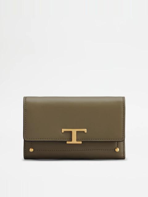 Tod's TIMELESS WALLET IN LEATHER - GREY