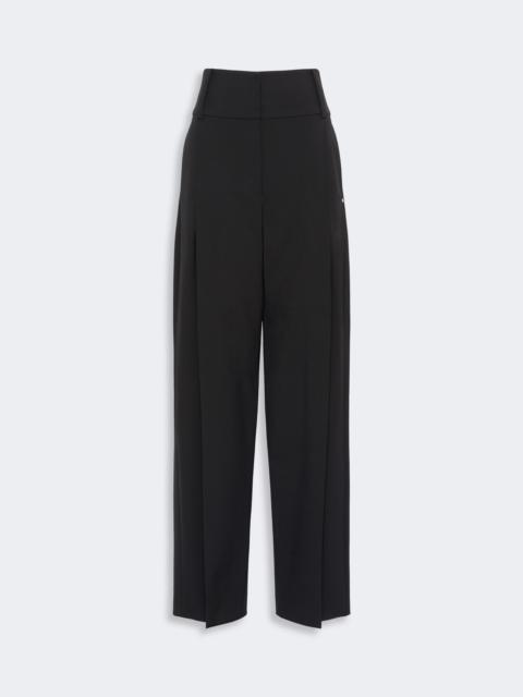 Sportmax GIRINO Stretch wool curved-leg trousers - BLACK