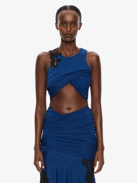 CHRISTOPHER ESBER Hibiscus Embroidered Fold Up Tank