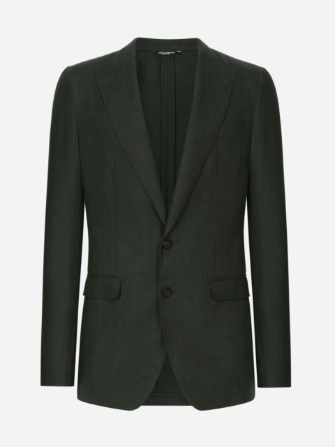 Single-breasted linen Taormina-fit jacket
