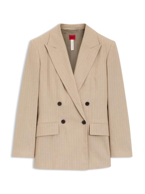 HUGO STRIPED REGULAR-FIT BLAZER IN A COTTON BLEND