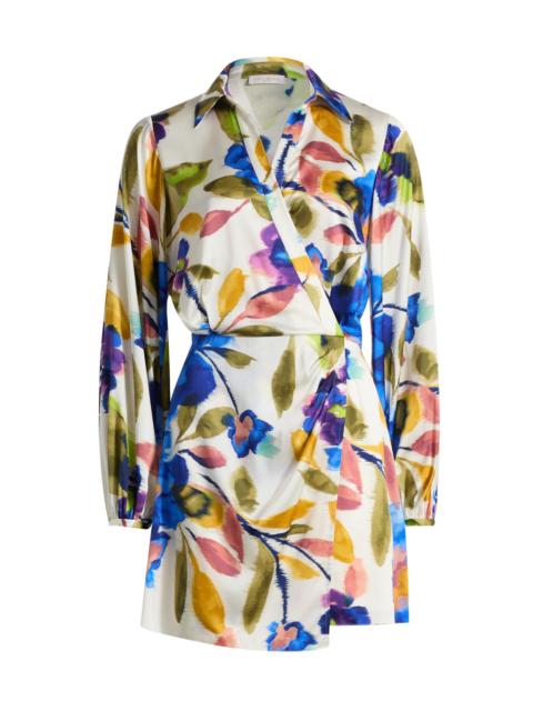 RAMY BROOK Women's Carolyn Floral Wrap-Style Minidress - Ivory Floral Silk