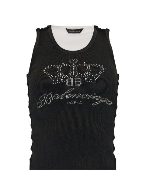 BALENCIAGA rhinestone embellished top