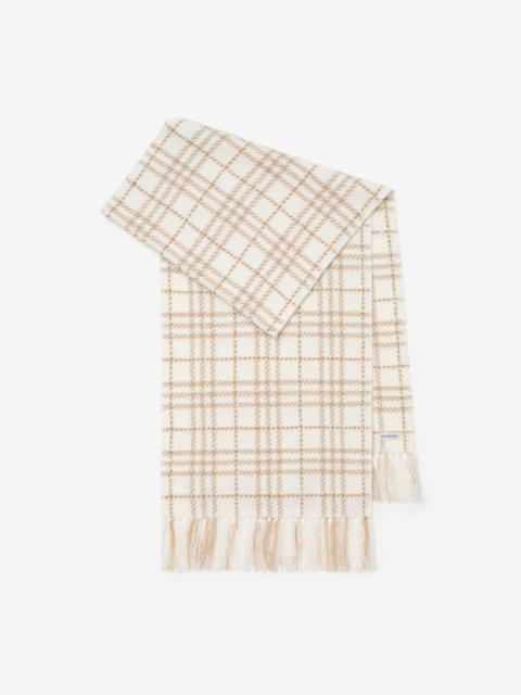Burberry Embellished Check Bouclé Scarf