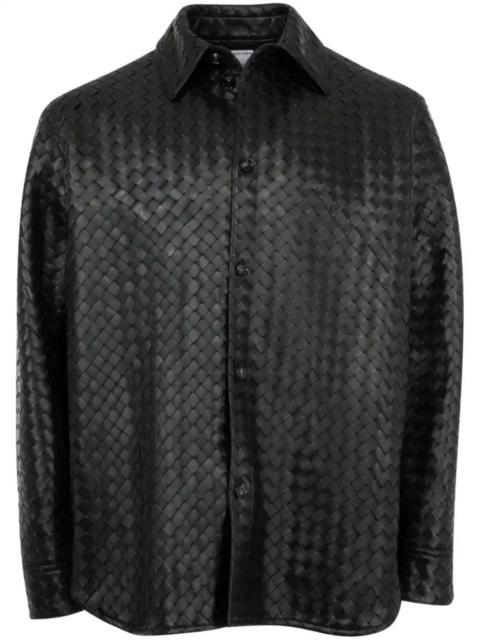 Bottega Veneta Intrecciato Leather Overshirt