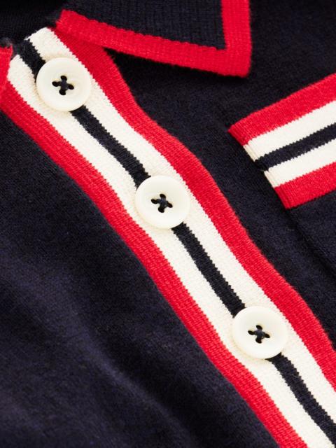 BODEN Cotton Henley T-shirt-Navy