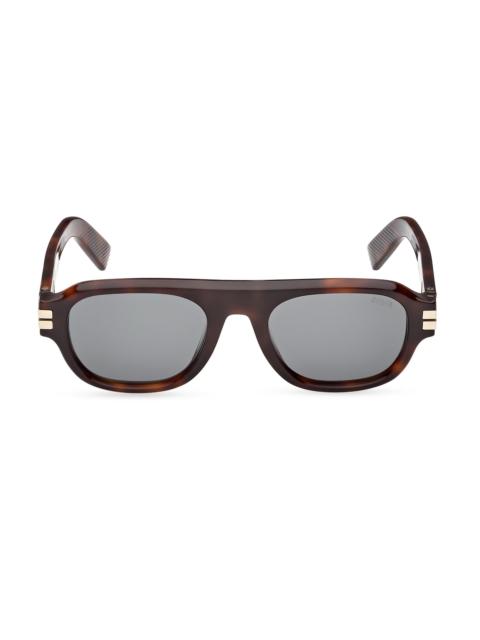 ZEGNA Men's 52MM Oval Sunglasses - Brown Grey