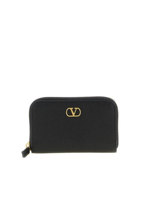 Valentino Garnet zip-round leather card holder