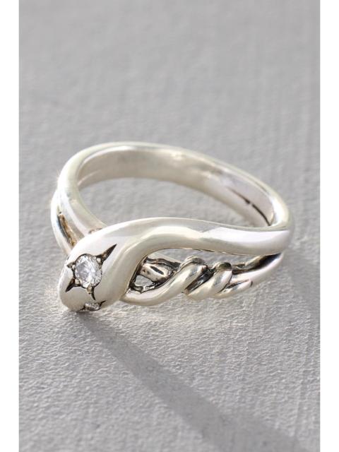 FREE PEOPLE Maura Green Silver Slither Ring