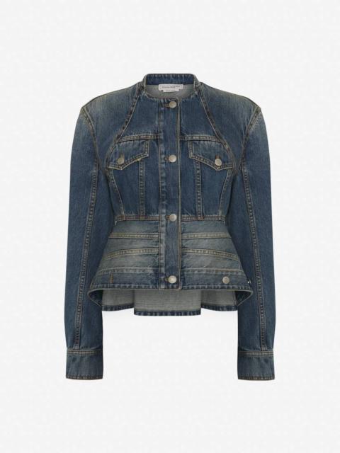 Alexander McQueen harness-detail Leather Denim Jacket - Farfetch