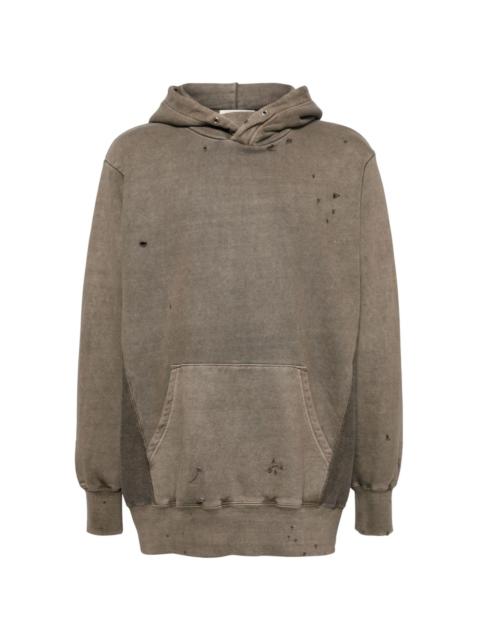 distressed-effect hoodie