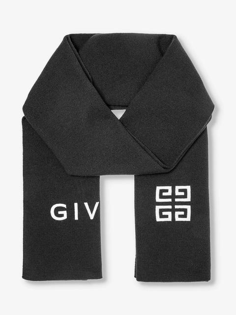 4G brand-logo wool scarf