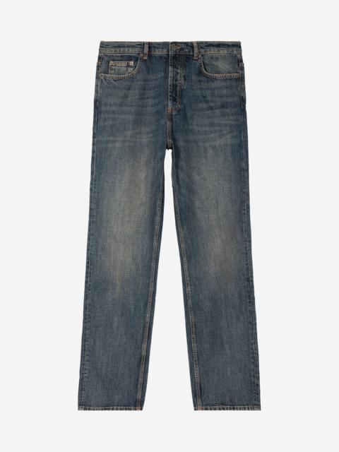The Kooples BLUE-GRAY STRAIGHT-LEG JEANS