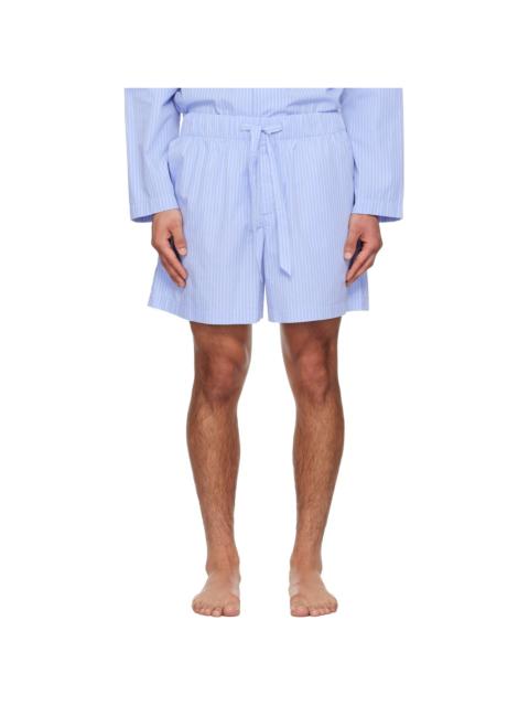 TEKLA Blue Poplin Pyjama Shorts