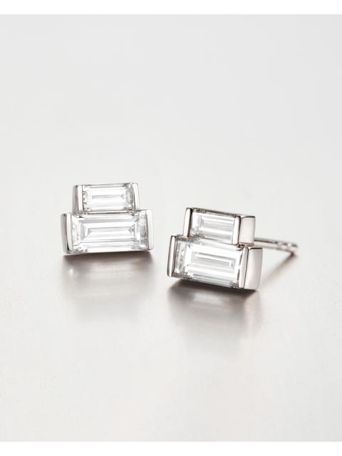 JENNY BIRD 14K Stacked Baguette Diamond Stud Earrings