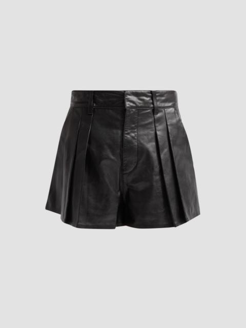FRAME Women's The Leather Structural Shorts - Black