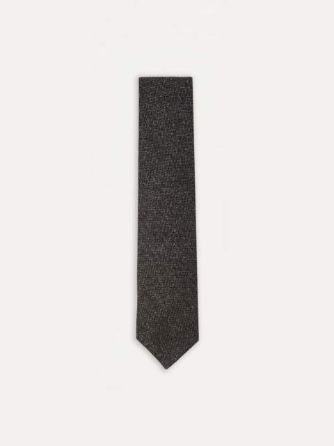 Drake's Black Pure Cashmere Solid Hand Rolled Tie