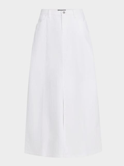 EILEEN FISHER Organic Cotton Denim Midi Skirt