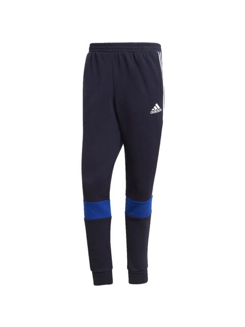 adidas Essentials Fleece Colorblock Pants "Legend Ink / White / Bold Blue" H64178