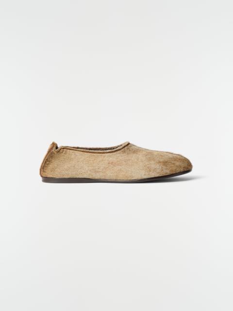 Lemaire SOCK SLIP-ONS IN NATURAL PONY-STYLE LEATHER