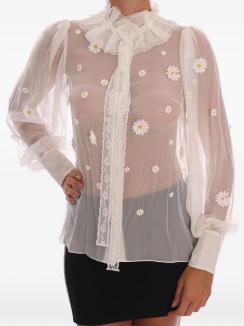 Dolce & Gabbana daisy-appliqué blouse