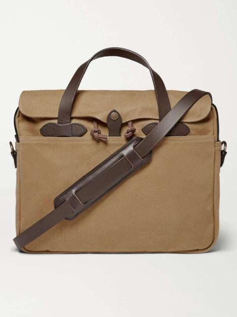 FILSON Original Leather-Trimmed Twill Briefcase