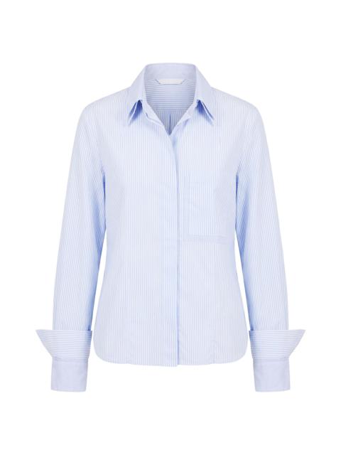 TWP Women's Double-Layer Boyfriend Shirt - Blue White